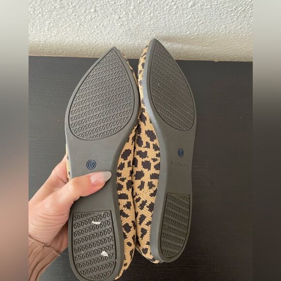 Rothy's The Point Leopard Flats Slip On Shoes Women's Size 8 Animal Print - Picture 3 of 5
